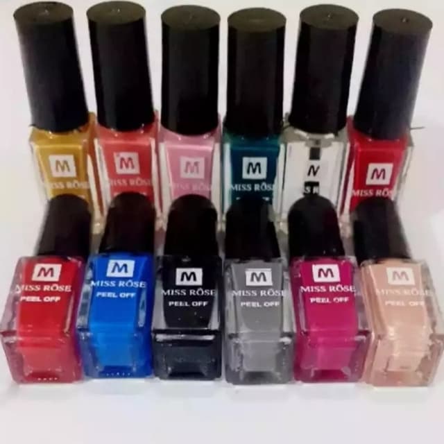 Pack of 6- Miss Rose Peel off nail paint